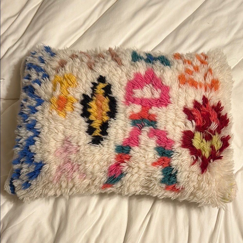 Anthropologie Camu Shag Pillow